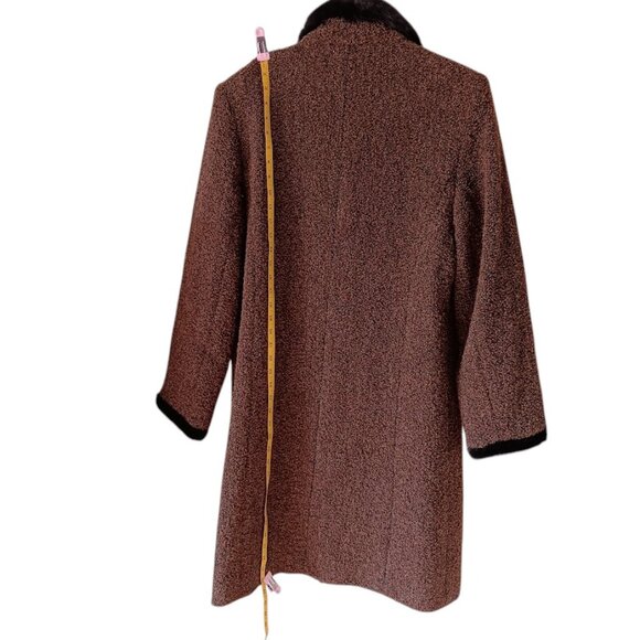 Vintage J.G. Hook Wool Blend Coat Women’s Size 14 Brown Classic Tailored Winter - Picture 4 of 8